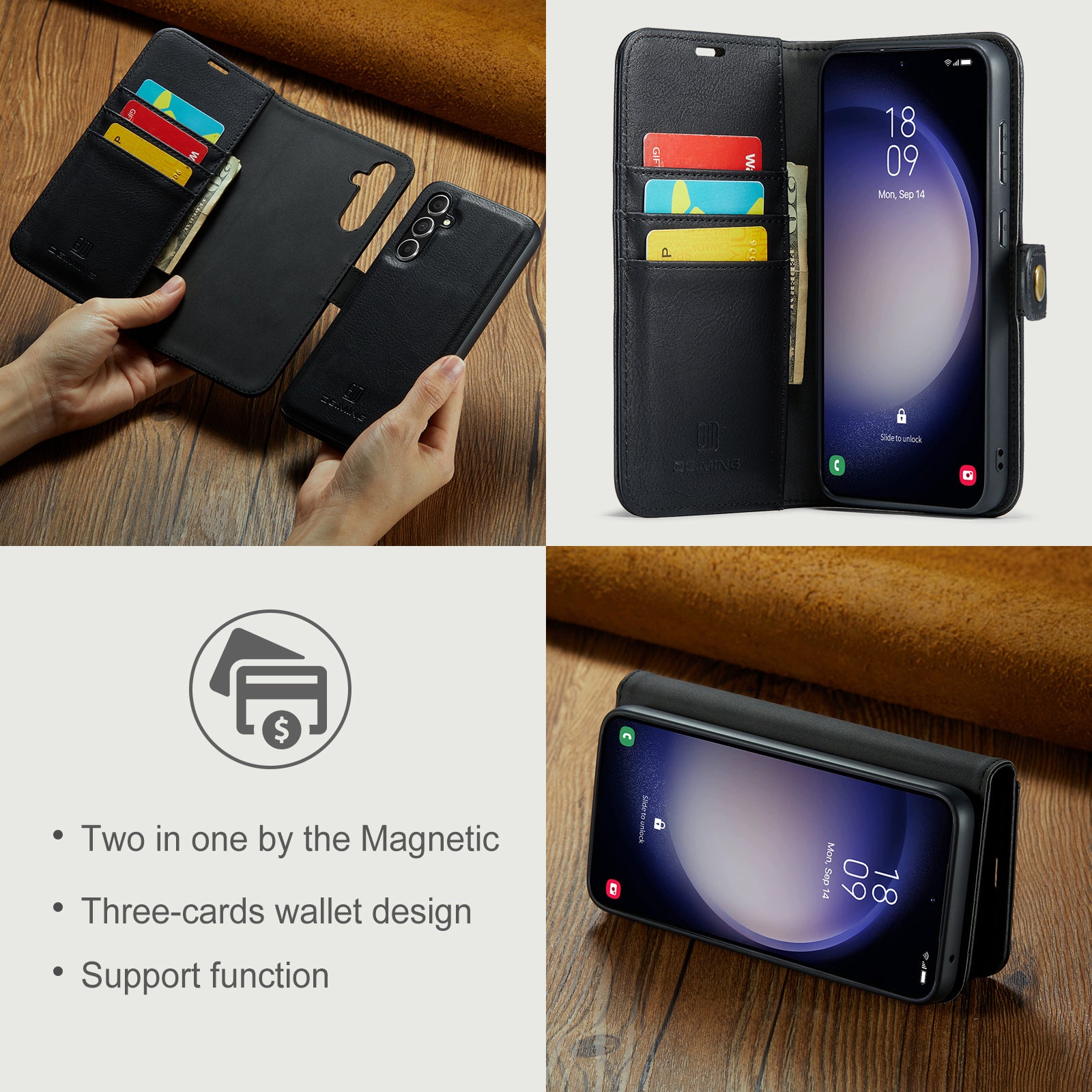 DG.MING for Samsung Galaxy A55 5G Case Detachable Split Leather Phone Cover with Stand Wallet DG.MING for Samsung Galaxy A55 5G Case Detachable Split Leather Phone Cover with Stand Wallet
